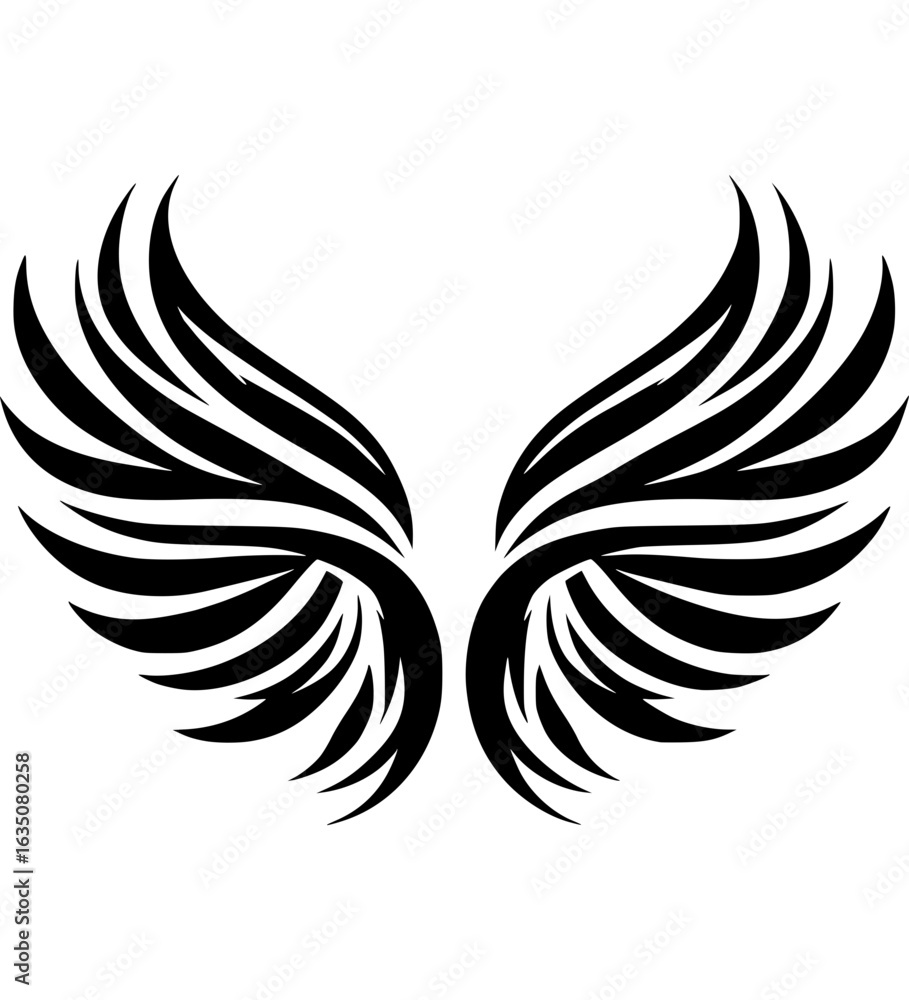 Fototapeta premium Abstraktes Federflügel-Emblem - 2