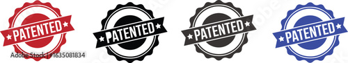 Four patented seals in red black and blue colors