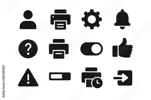 Queue icon nano settings logout user vector printer bell selector icons feedback
