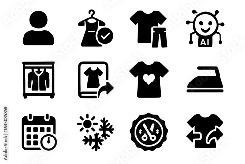 Tips tech vector clothing preference virtual wardrobe icons planner history mood outfit
