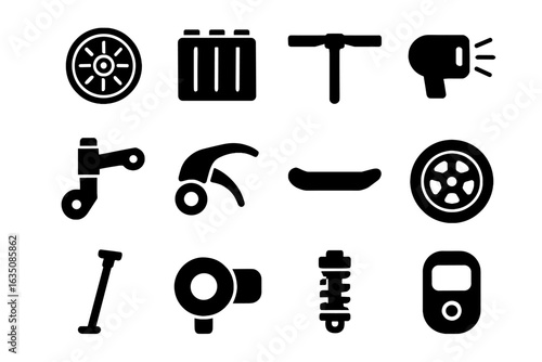 Eco electric icon wheel brake motor parts scooter spring throttle lever panel