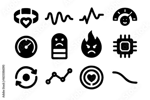 Level frustration emojis daily wave tattoo icon loop vector calm mood response