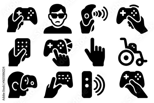 Vector movement gesture input interface tactile set accessibility icon mode minimal sensor