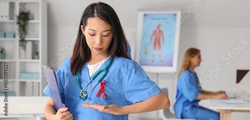 Young female doctor with re...