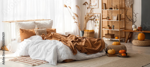 Interior of bedroom with sh...