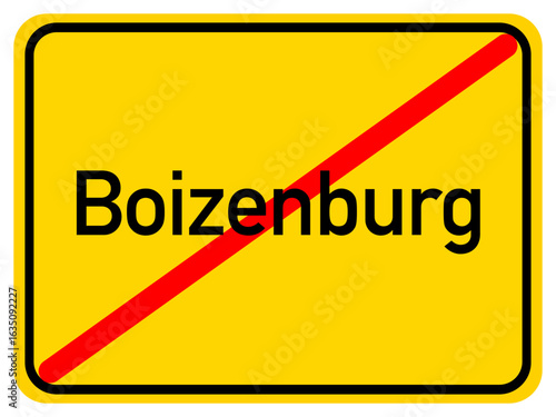 Illustration of a city exit sign for the city of Boizenburg