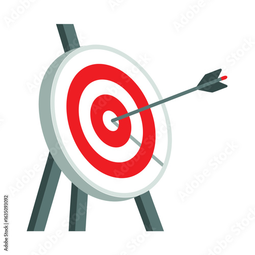 Arrow hitting the bullseye on a target board