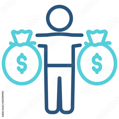 Debt Obligation  Outline Color Icon