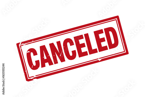 Red canceled stamp rectangular grunge style message concept vector illustration