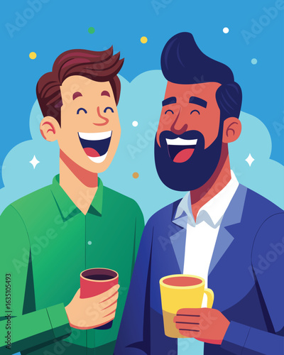 Colleagues Laughing During Casual Work Break