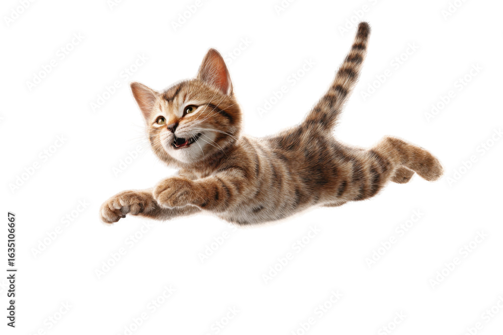 Obraz premium Free photo of cat in motion pose transparent background