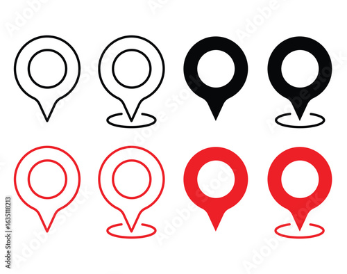 Location pin Editable Stroke icons vector