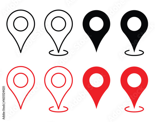 Location pin Editable Stroke icons vector