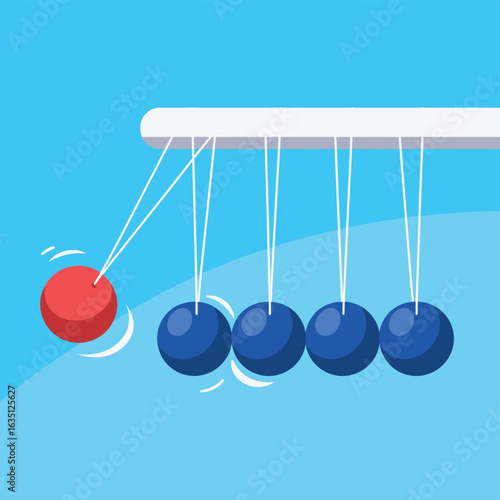 Newton s cradle demonstrating momentum transfer and physics principles