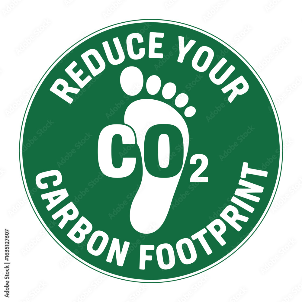 Reduce your carbon footprint circular green environmental symbol Reduce your carbon footprint circular green environmental symbol