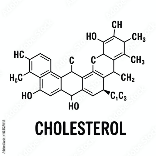 Cholesterol chemical structure formula illustration