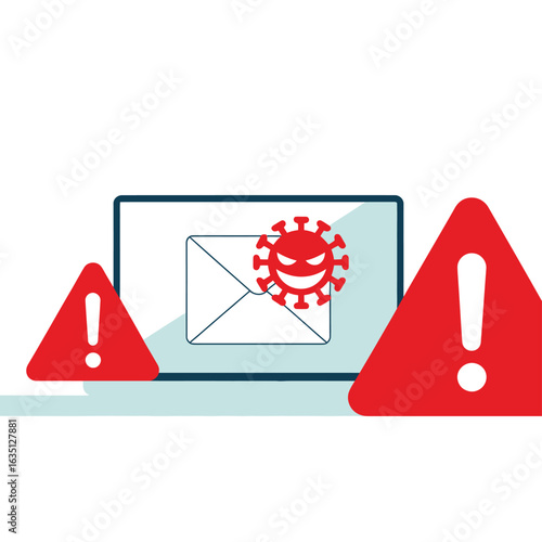 Cybersecurity alert warning of virus infection in email communication