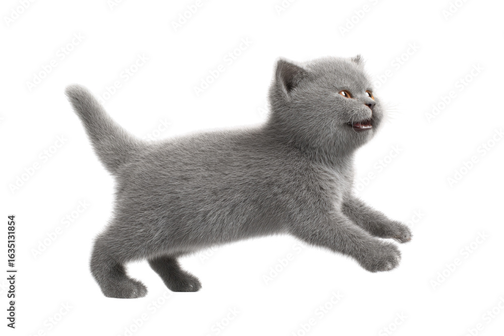 Obraz premium Free photo of cat in motion pose transparent background