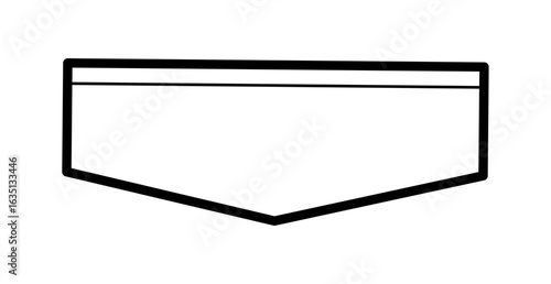 Jetted Pocket with Angled Flap technical fashion illustration. Flat apparel template front view. Women, men unisex style item CAD mockup isolated on white background