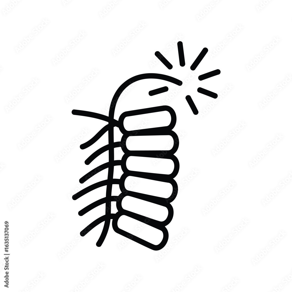 Obraz premium Simple line art icon of a string of firecrackers with a spark