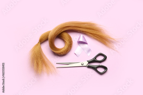 Red hair strand for donatio...