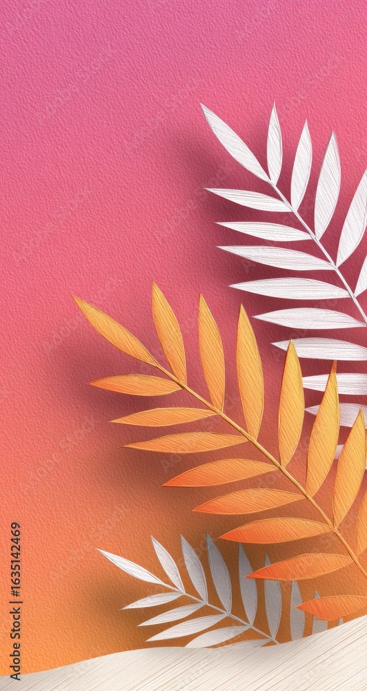 Obraz premium Abstract botanical design with gradient background