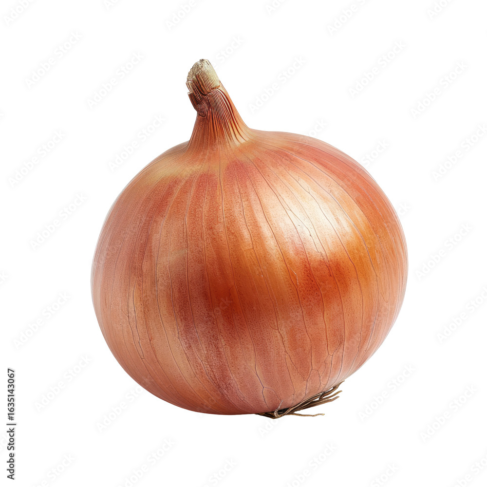 Fototapeta premium Single, whole onion, light orange-brown hues, smooth skin