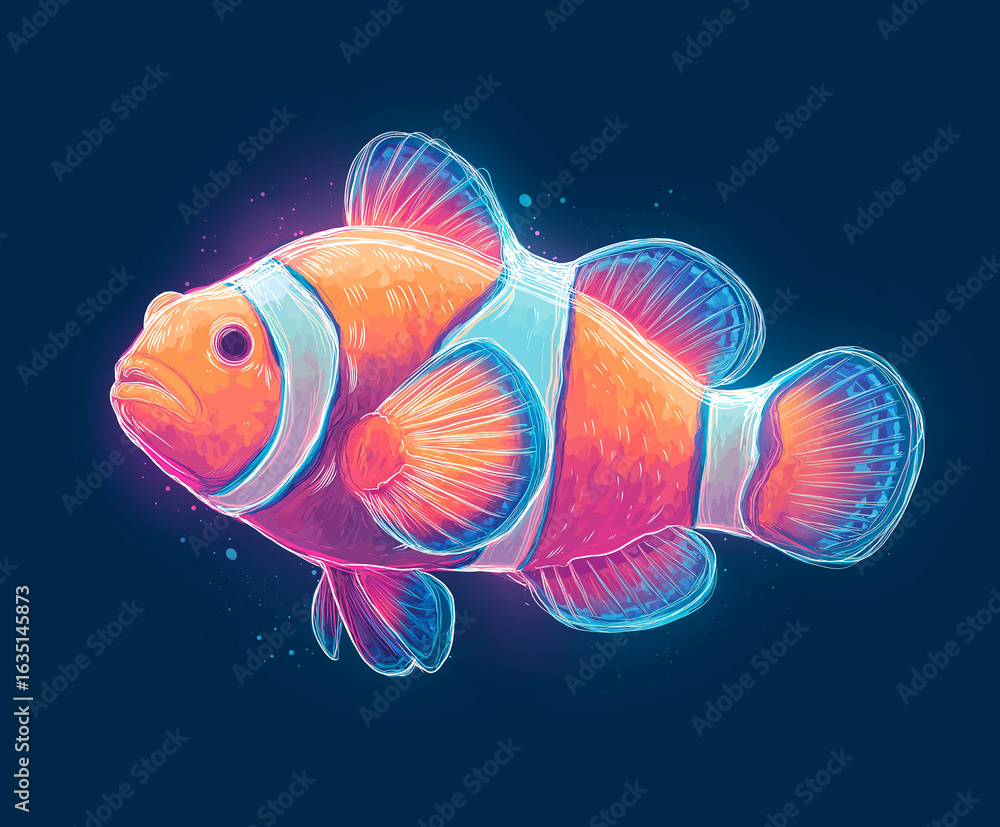 Fototapeta premium aquarium, clownfish, blue tang, nemo, tropical, fish, sea, water, underwater, tropical fish, Corals, sea anemones, aquatic plants, animal, isolated, ocean, white, clown, marine, cartoon, illustration,