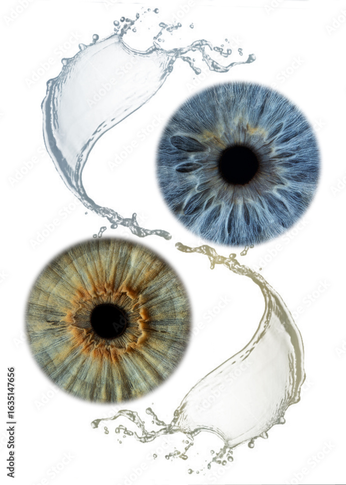 Obraz premium Minimal Dual Iris Design on White Background