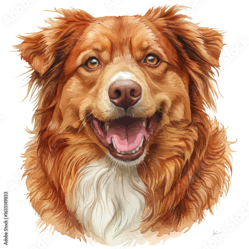watercolor of Dog, vector, isolated on a white background.
