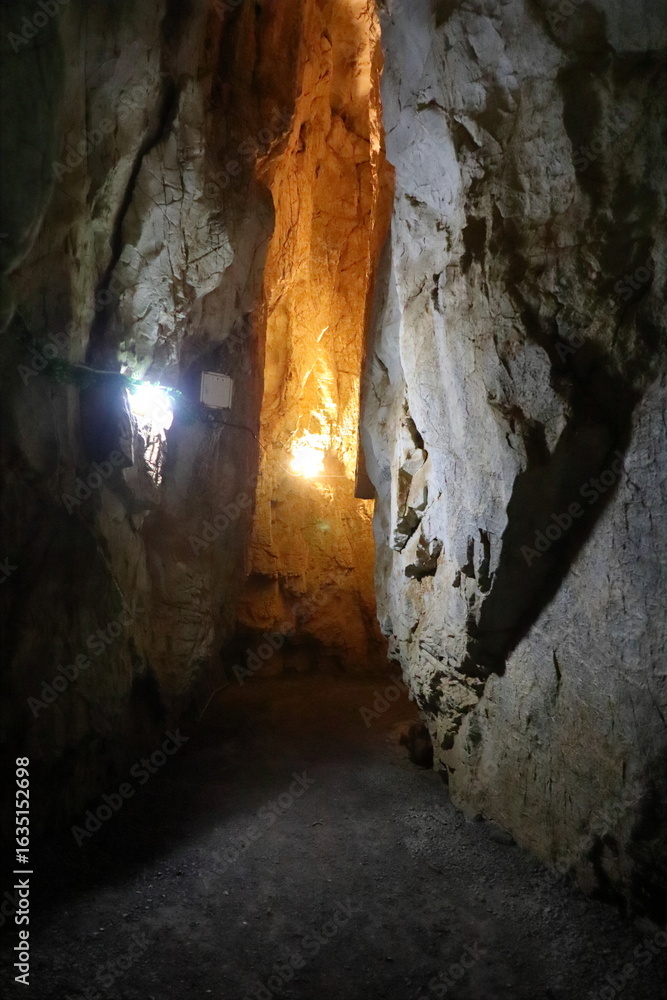 Obraz premium 岡山県真庭市神庭の滝自然公園 神庭鬼の穴