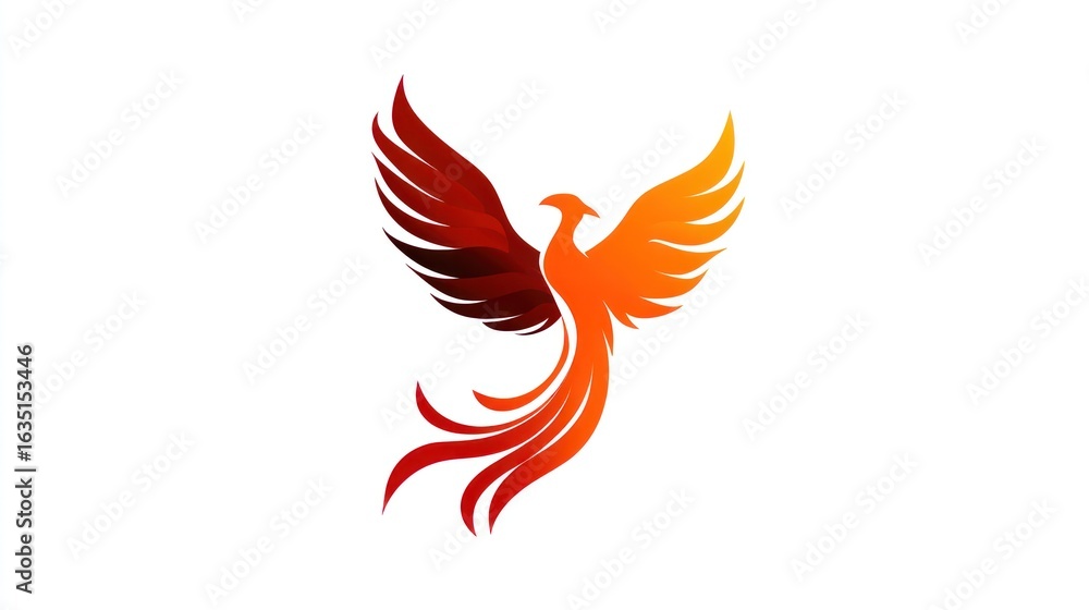 Obraz premium Fiery phoenix logo design