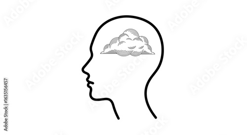 Mind in the Clouds: Conceptual Illustration of Thought and Daydreaming