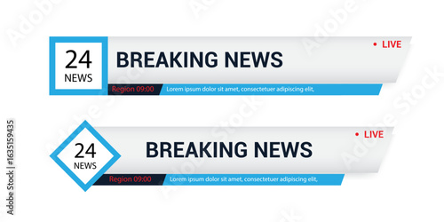 Collection of TV lower third templates, including banners and bars for news, sports, streaming, and broadcasting, ideal for video editing projects.