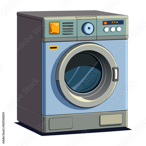 Cartoon washing machine isolated on white background