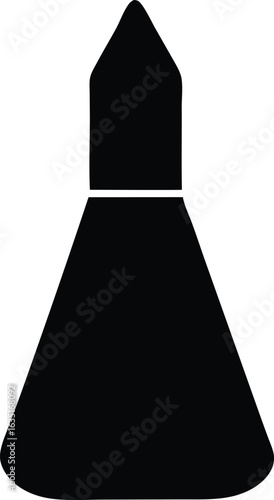 Minimalist black silhouette vector icon of a classic perfume or cologne bottle.