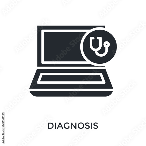 Diagnosis Icon Glyph Style. Vector Illustration For Graphic Design