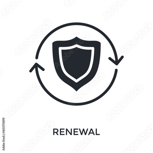 Renewal Icon Glyph Style. Vector Illustration For Graphic Design