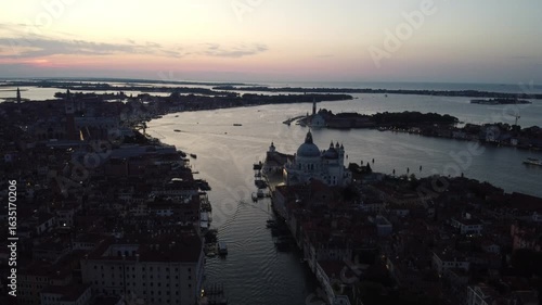 Venetian Dawn Panorama: Aerial Journey over Ponte dell’Accademia