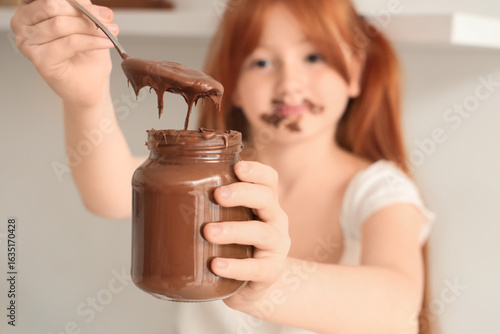 Cute girl with smeared face...