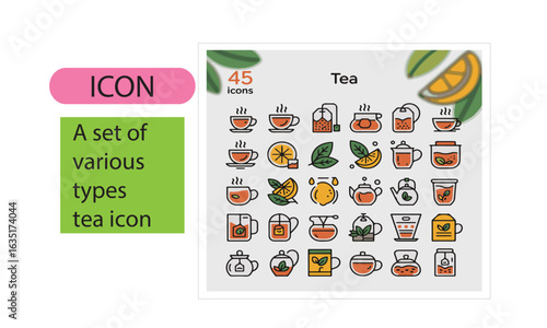 A set of tea icon