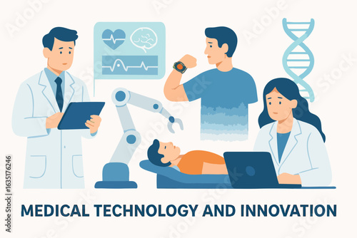 Medical Technology and Innovation – Flat Vector Illustration