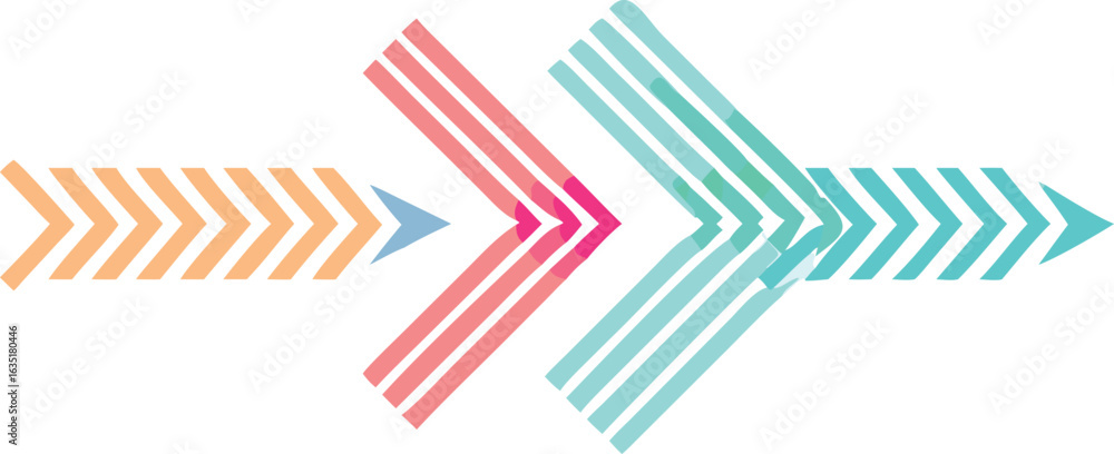 Obraz premium Vector illustration of various arrows pointing in different directions on a white background.