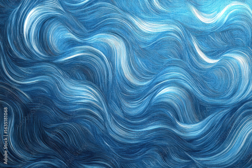 Fototapeta premium Abstract swirling patterns of deep ocean blues and shimmering light