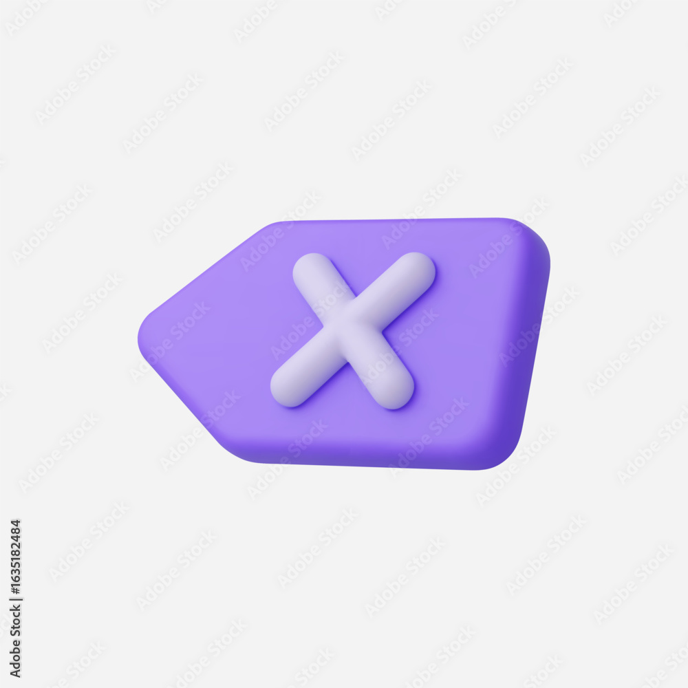 Obraz premium 3d Realistic Backspace icon vector Illustration