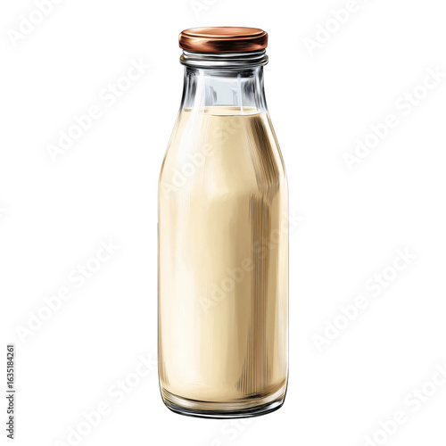 buttermilk bottle vector art style isolated die cut  
