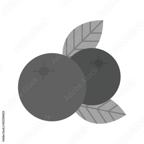 Monochrome Berry Fruit Icon