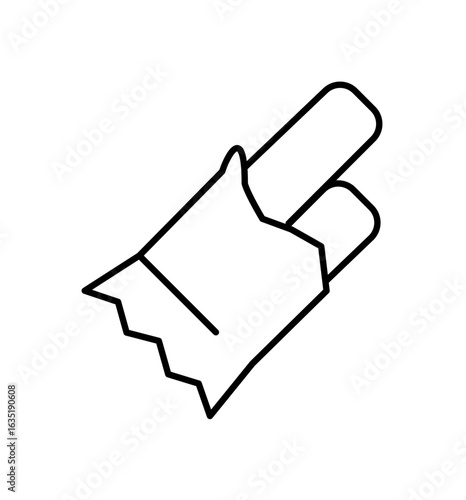 Simple line drawing of a candy bar wrapper with two bars inside.