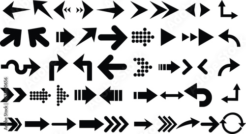 arow set icon vector for web design, arrow icons Illustration vector graphic.Arow icon image silhouette vector line art coloring page.Arrows Icon Set. Traffic Arrow Sign Collection Vector Design.