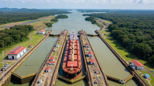 Modern Container Ship Facilitating Global Supply Chains